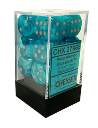 Chessex - Cirrus: 12D6 Aqua / Silver