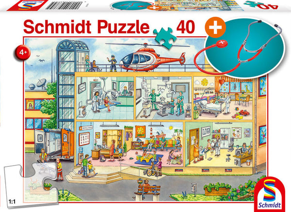 Puzzle - Schmidt Spiele - Children's Hospital with Stethoscope (40 Pieces)