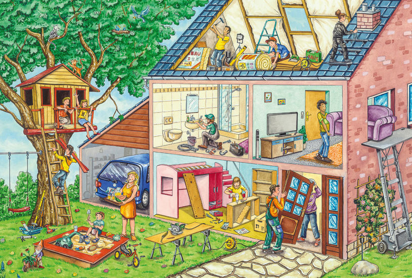 Puzzle - Schmidt Spiele - Hardworking Craftsmen (40 Pieces)