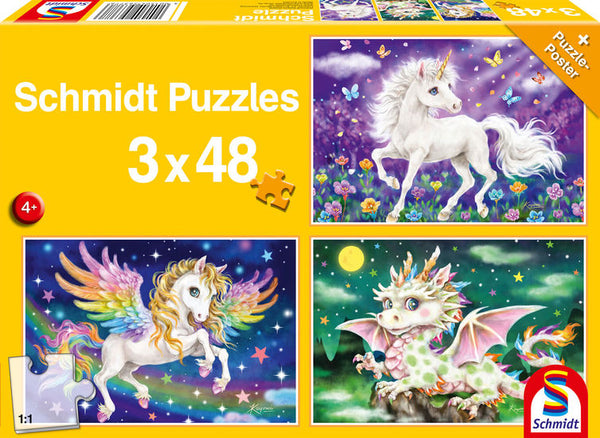 Puzzle - Schmidt Spiele - Mythical Creatures (3x48 Pieces)