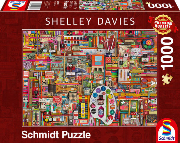 Puzzle - Schmidt Spiele - Shelley Davies: Vintage Artist’s Materials (1000 Pieces)