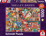 Puzzle - Schmidt Spiele - Shelley Davies: Vintage board games (1000 pieces)