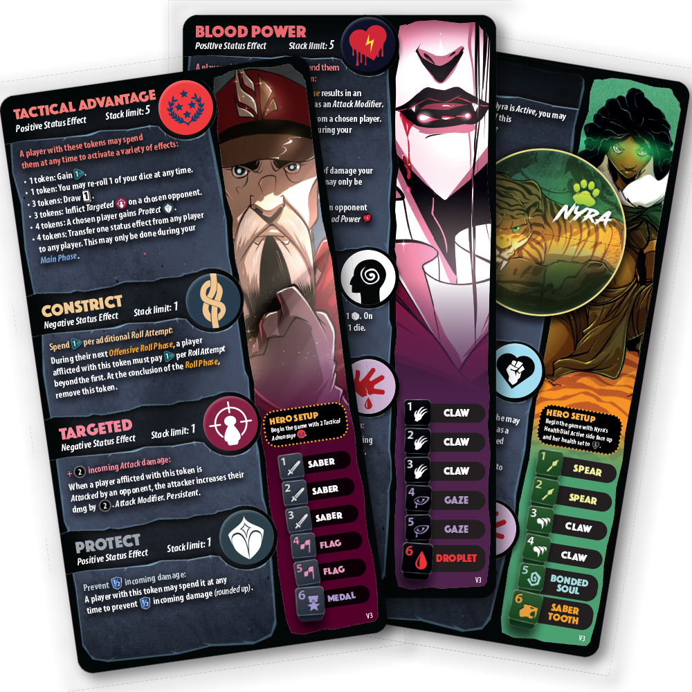 Dice Throne: Leaflet Patch Kit - Huntress, Tactician, Vampire Lord