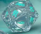 PolyHero Dice: 1d20 Orb Ethereal Ice