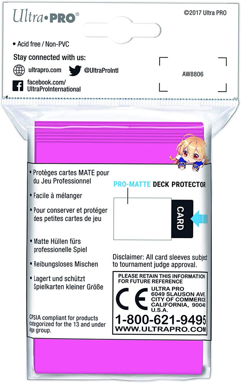Ultra Pro - PRO-Matte 60ct Small Deck Protector® sleeves: Bright Pink
