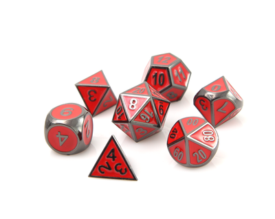 Metal Gothica Dice Set - Sinister Red (7)