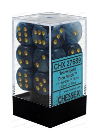 Chessex - Phantom: 12D6 Teal / Gold