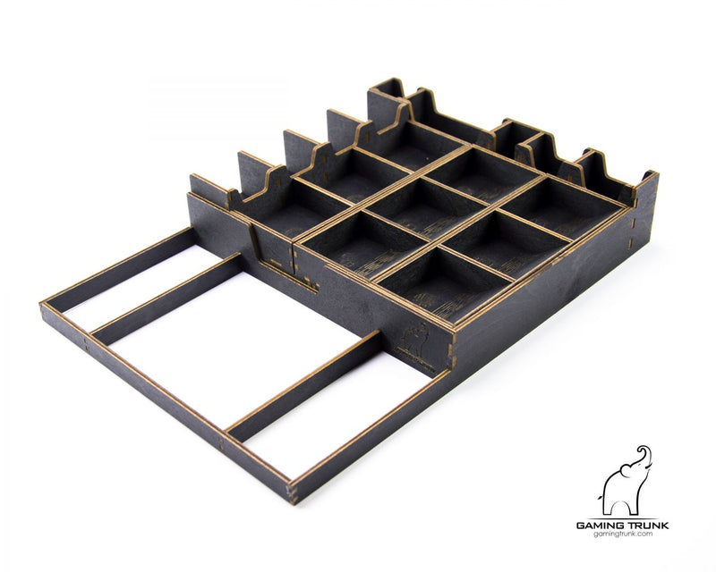 Gaming Trunk - Caledonia Organizer for Clans of Caledonia board game (Black) (For First Edition of the game)