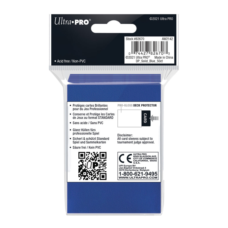 Ultra Pro - PRO-Gloss 50ct Standard Deck Protector® sleeves: Blue