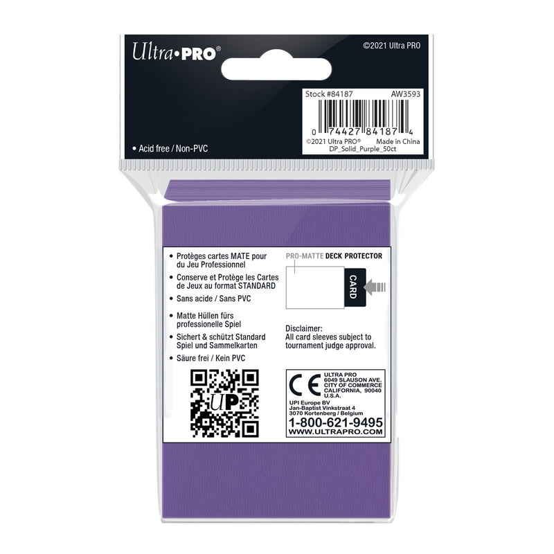 Ultra Pro - PRO-Matte 50ct Standard Deck Protector® sleeves: Purple