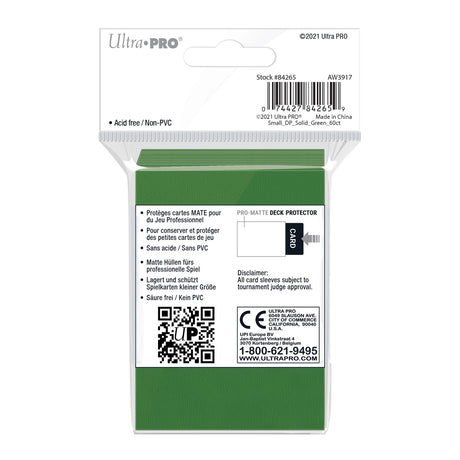 Ultra Pro - PRO-Matte 60ct Small Deck Protector® sleeves: Green