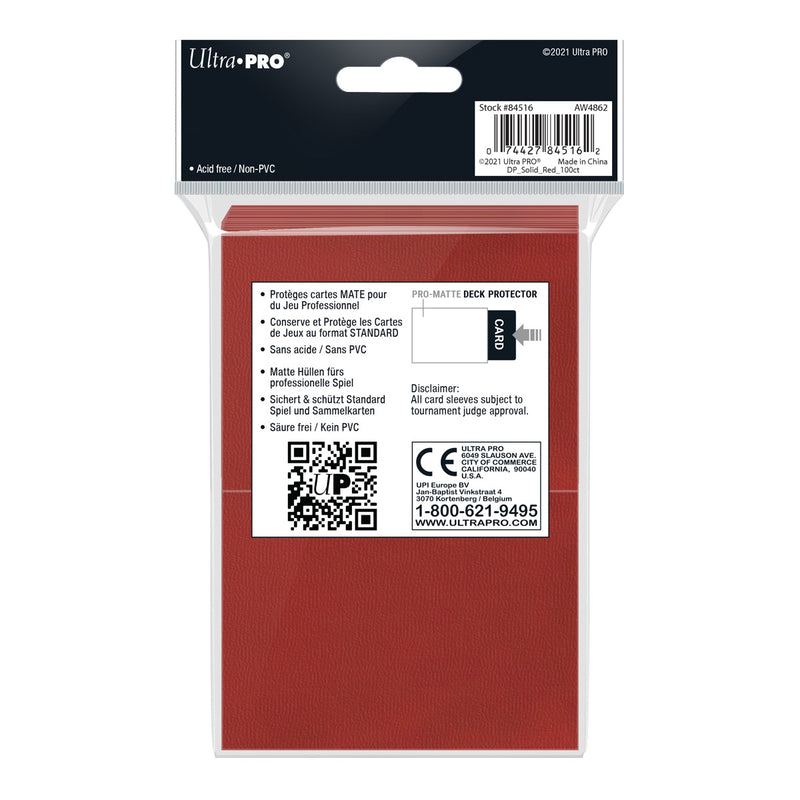 Ultra Pro - PRO-Matte 100ct Standard Deck Protector® sleeves: Red
