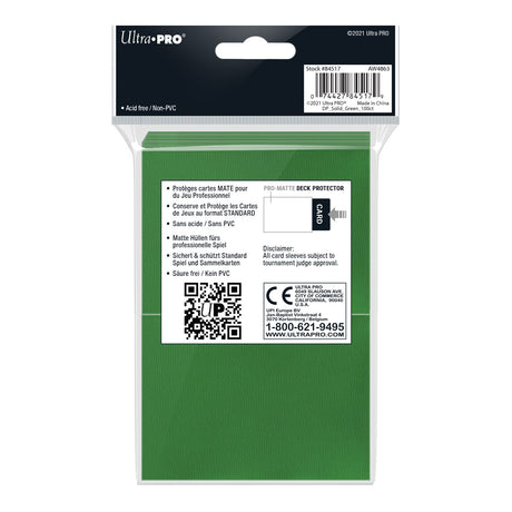 Ultra Pro - PRO-Matte 100ct Standard Deck Protector® sleeves: Green