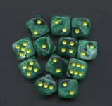 Chessex - Vortex: 12D6 Malachite Green / Yellow