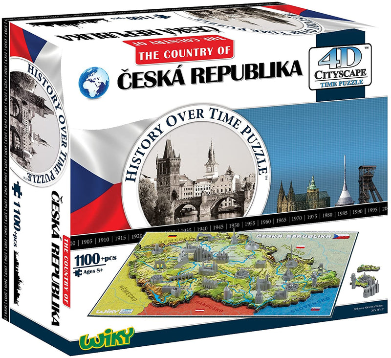 Puzzle - 4D Cityscape - History Over Time Puzzle: Czech Republic (1100+ Pieces)