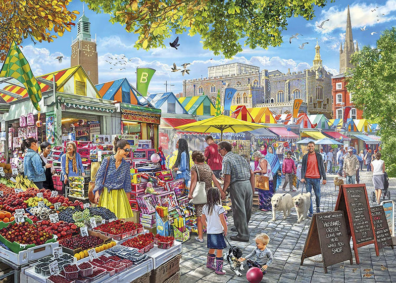 Puzzle - Gibsons - Market Day, Norwich (1000 Pieces)