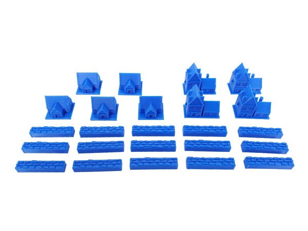 Top Shelf Gamer - 3D Printed Upgraded Tokens compatible with Catan™ - Royal Blue (set of 24)
