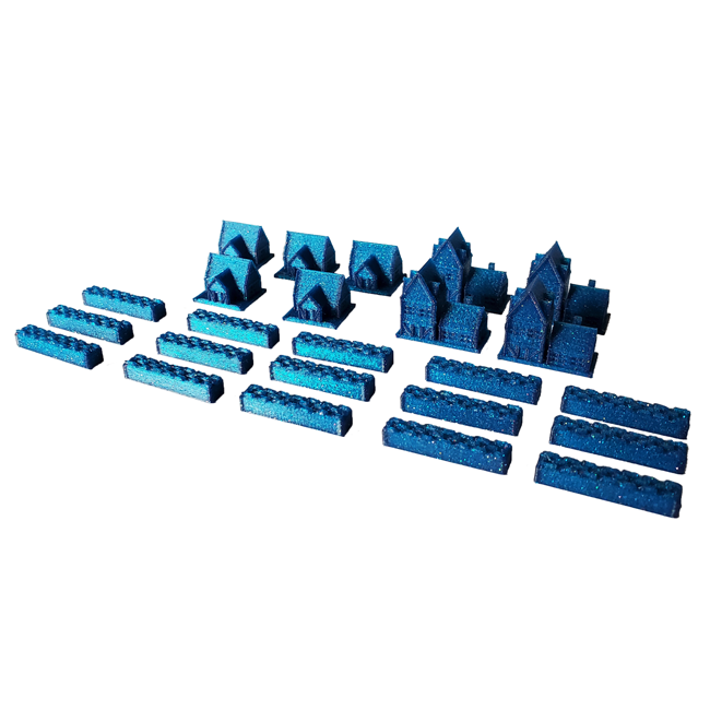 Top Shelf Gamer - [Limited Edition Color] 3D Printed Upgraded Tokens compatible with Catan™ - Blue Wonder (set of 24)