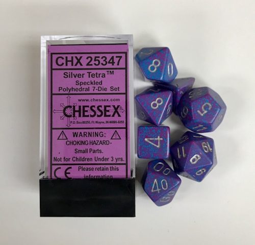 Chessex - 7 Piece - Speckled - Silver Tetra