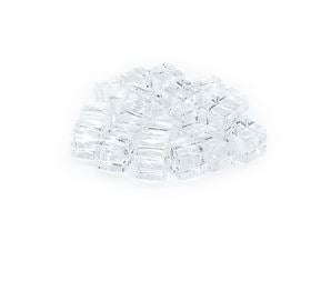 8mm Plastic Cubes: Set of 25 (Clear)