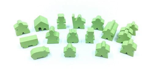 MeepleSource - 19-Piece Set of Lime Green Meeples (Compatible with Carcassonne & Expansions)