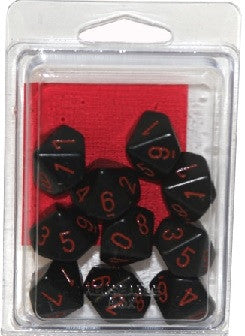 Chessex - 10D10 - Opaque -Black/Red
