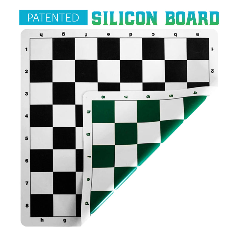 Best Chess Set Ever XL: Modern Style (Black and Green Reversible) (4X Weight) *PRE-ORDER*