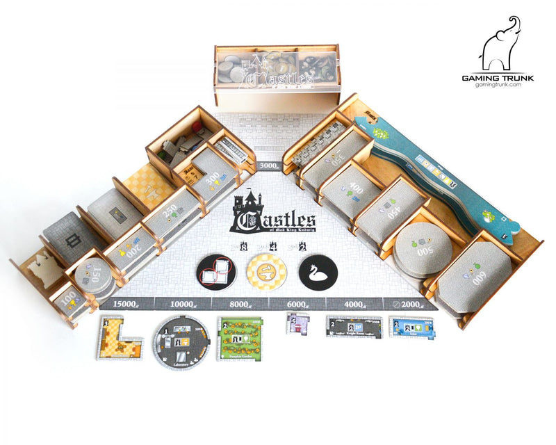 Gaming Trunk - Mad King Organizer for Castles of Mad King Ludwig (Walnut)