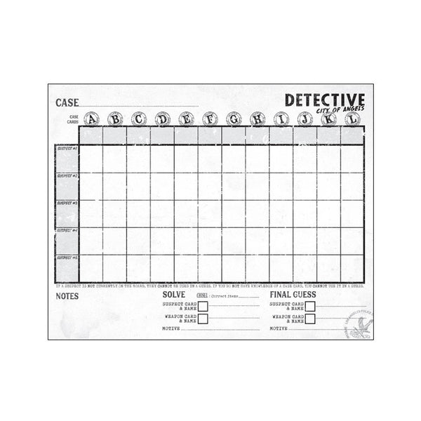 Detective: City of Angels – Investigation Sheets