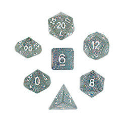 Dice Set - Glitter Polyhedral 7pc - Clear