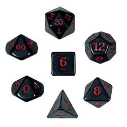 Dice Set - Opaque Polyhedral 7pc - Black/Red