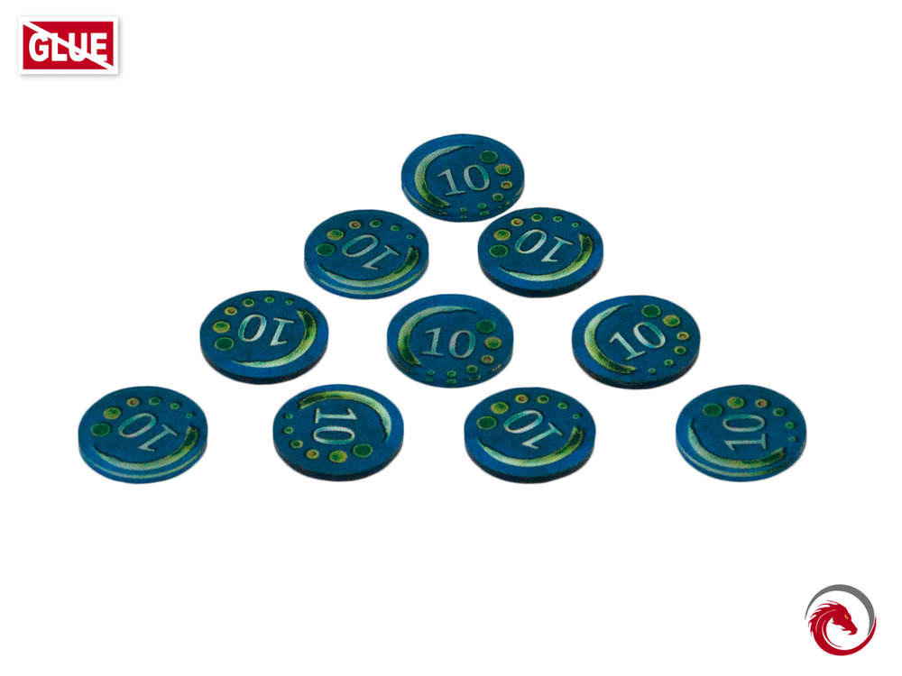 E-Raptor - Token and Marker Set of Money "10" (10 pieces)