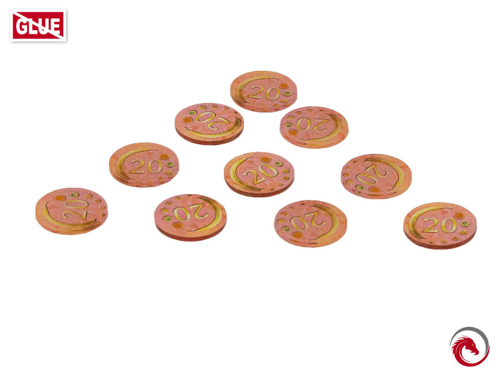 E-Raptor - Token and Marker Set of Money "20" (10 pieces)