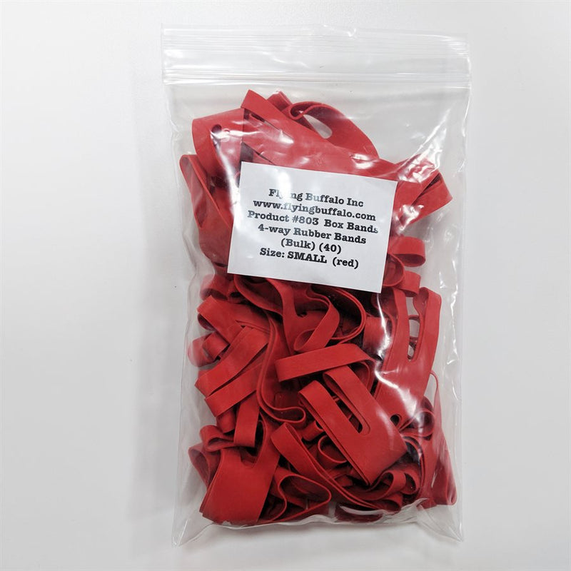 Board Game Box Rubber Bands 4" (Small Red 40 pk)