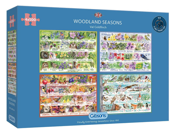 Puzzle - Gibsons - Woodland Seasons (4 Puzzles) (500 Pieces)