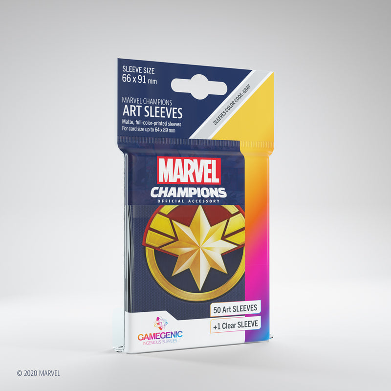 Gamegenic - Marvel Champions Art Sleeves - Captain Marvel (50ct)