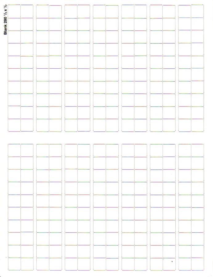 Blank Counter Sheet 1/2 inch (White)