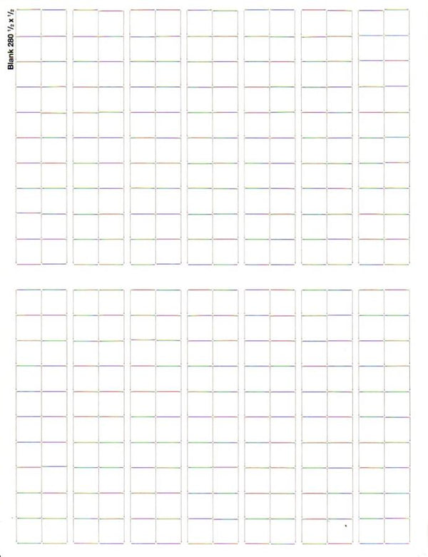 Blank Counter Sheet 1/2 inch (White)