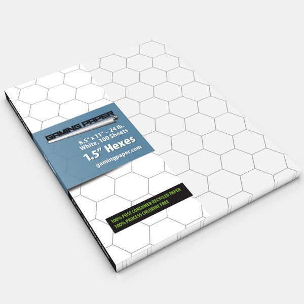 Gaming Paper Singles: White 1.5" Hexagon