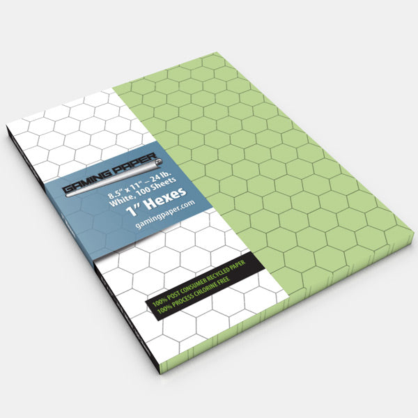 Gaming Paper Singles: Green 1" Hexagon