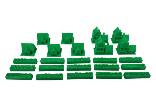 Top Shelf Gamer - 3D Printed Upgraded Tokens compatible with Catan™ - Green (set of 24)