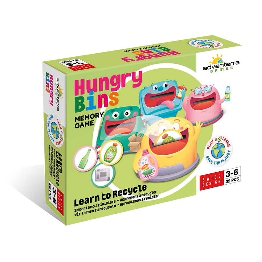 Hungry Bins: Learn to Recycle (32 Pieces)
