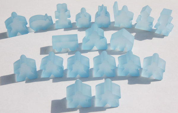 Carcassonne: Meeple - Complete Toy Figure Set (19 Pieces) (Frozen Light Blue) (Import)
