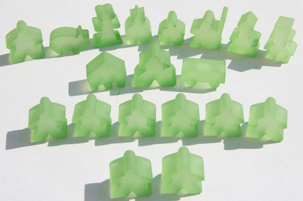 Carcassonne: Meeple - Complete Toy Figure Set (19 Pieces) (Frozen Light Green) (Import)