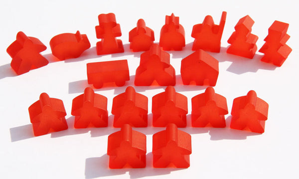 Carcassonne: Meeple - Complete Toy Figure Set (19 Pieces) (Frozen Red) (Import)