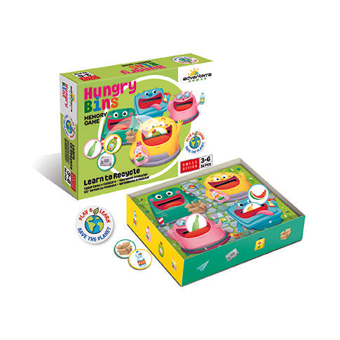Hungry Bins: Learn to Recycle (32 Pieces)