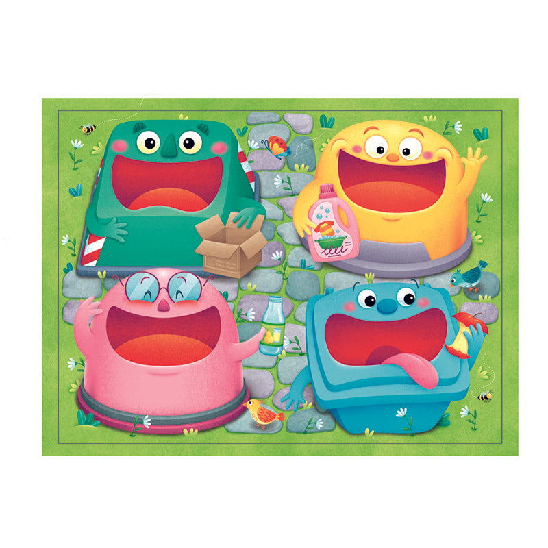 Hungry Bins: Learn to Recycle (32 Pieces)