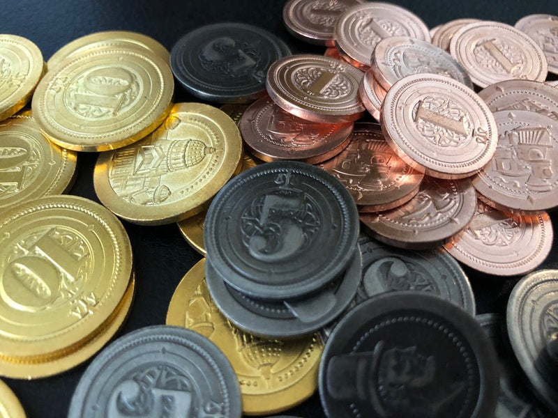 Sleeve Kings - Metal Industrial Coin Board Game Upgrade Set (50ct)