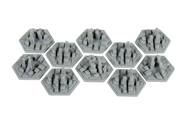 Broken Token - 3D Space Colony City Hex Tiles (10)