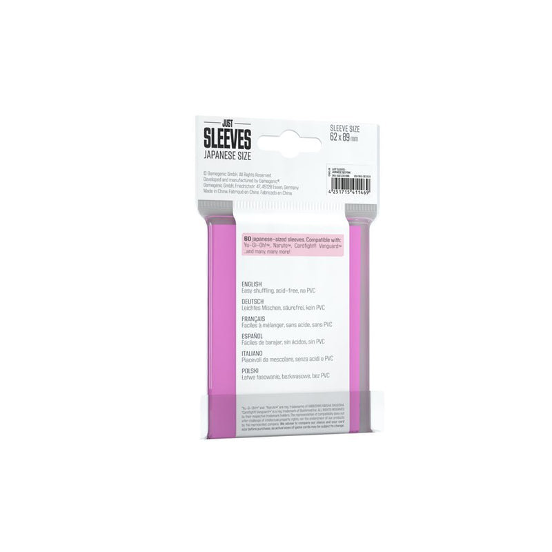 Just Sleeves: Japanese Size - Pink (60ct)